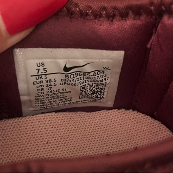 Nike Air Max Dia Winter Night Maroon/Coral 2022 BQ9665-604 SIZE 7.5 Like New - Picture 10 of 10